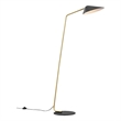 Pemberly Row 1-Light Modern Metal Standing Floor Lamp in Black/Brass