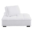 Pemberly Row Modern Tufted Fabric and Wood Armless Chair in White