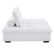 Pemberly Row Modern Tufted Fabric and Wood Armless Chair in White