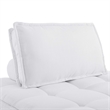 Pemberly Row Modern Tufted Fabric and Wood Armless Chair in White