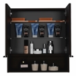 Pemberly Row Modern Medicine Cabinet Black Color Engineered Wood
