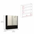 Pemberly Row Modern Medicine Cabinet Black Color Engineered Wood