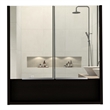 Pemberly Row Modern Medicine Cabinet Black Color Engineered Wood