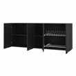 Pemberly Row Modern Wall Cabinet Two Shelves Engineered Wood Black