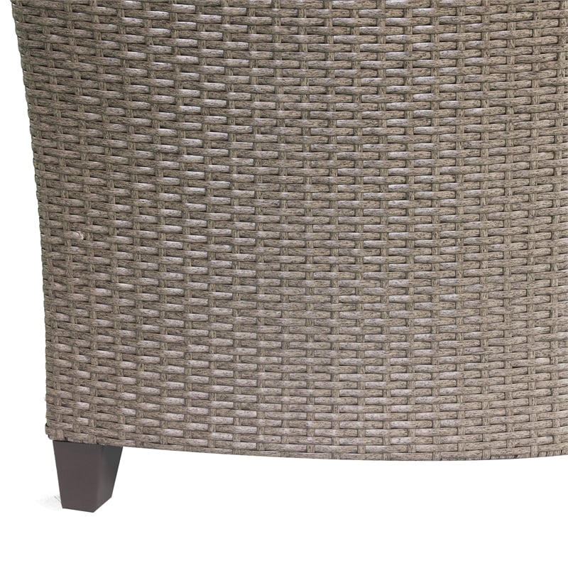 Pemberly Row Wicker/Rattan Outdoor Side Table in Brown Finish