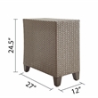 Pemberly Row Wicker/Rattan Outdoor Side Table in Brown Finish
