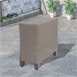 Pemberly Row Wicker/Rattan Outdoor Side Table in Brown Finish