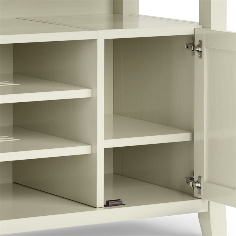 Pemberly Row Solid Wood 54 inch Wide Transitional TV Media Stand - Antique White