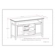 Pemberly Row Solid Wood 54 inch Wide Transitional TV Media Stand - Antique White