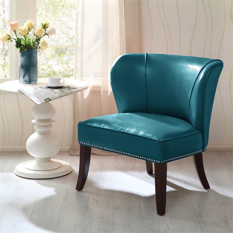 Pemberly Row Modern / Contemporary Armless Accent Chair in Blue