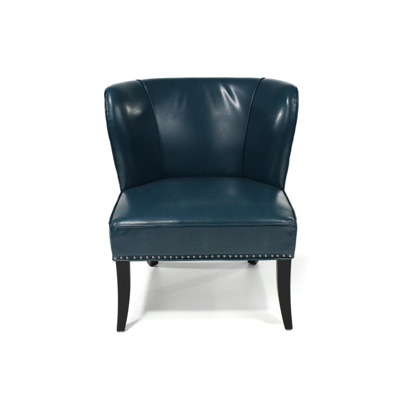 Pemberly Row Modern / Contemporary Armless Accent Chair in Blue