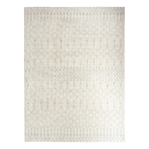 Pemberly Row Machine Washable 9' x 12' Ivory Bohemian Indoor Rug