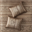 Pemberly Row 5 Piece Reversible Jacquard Bedspread Set in Brown/Gold