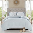 Pemberly Row 3 Piece Cotton Floral Printed Reversible Duvet Cover Set Blue