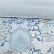 Pemberly Row 3 Piece Cotton Floral Printed Reversible Duvet Cover Set Blue