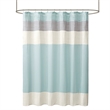 Pemberly Row Modern / Contemporary Faux Silk Shower Curtain in Aqua