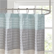 Pemberly Row Modern / Contemporary Faux Silk Shower Curtain in Aqua