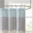 Pemberly Row Modern / Contemporary Faux Silk Shower Curtain in Aqua