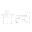 Pemberly Row All-Weather Resin Patio Porch Folding Adirondack Chair in Red