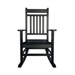 Pemberly Row All-Weather Traditional Resin Patio Porch Rocker in Black