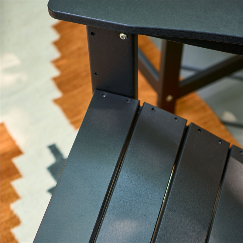 Pemberly Row All-Weather Traditional Resin Patio Porch Rocker in Black