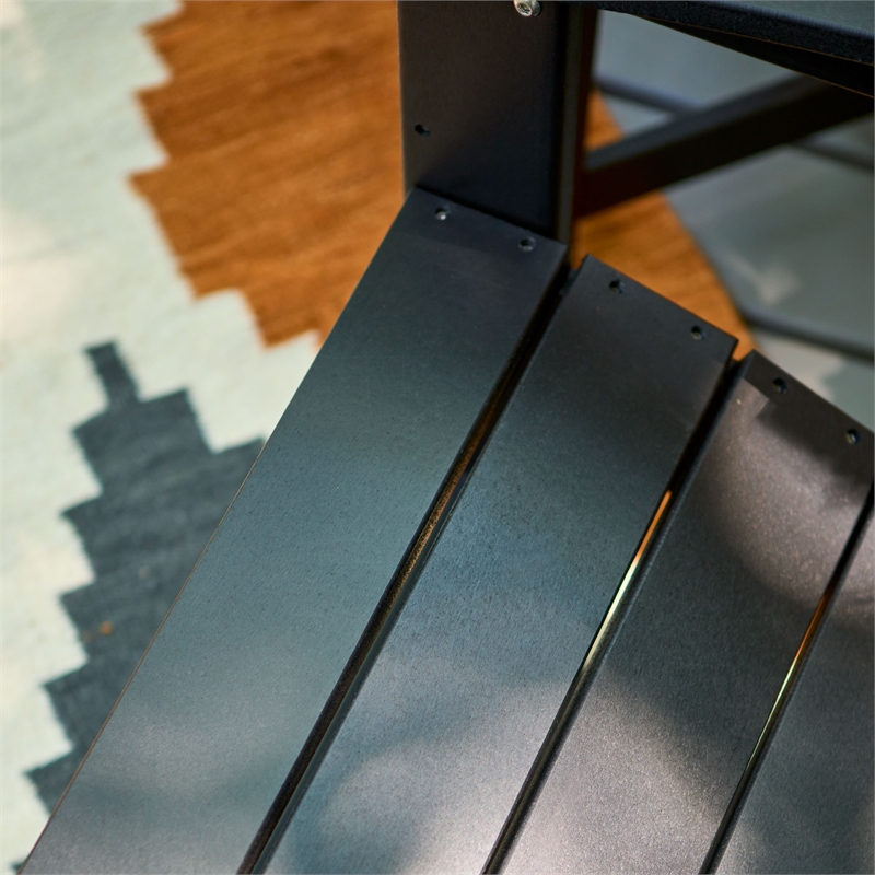 Pemberly Row All-Weather Traditional Resin Patio Porch Rocker in Black