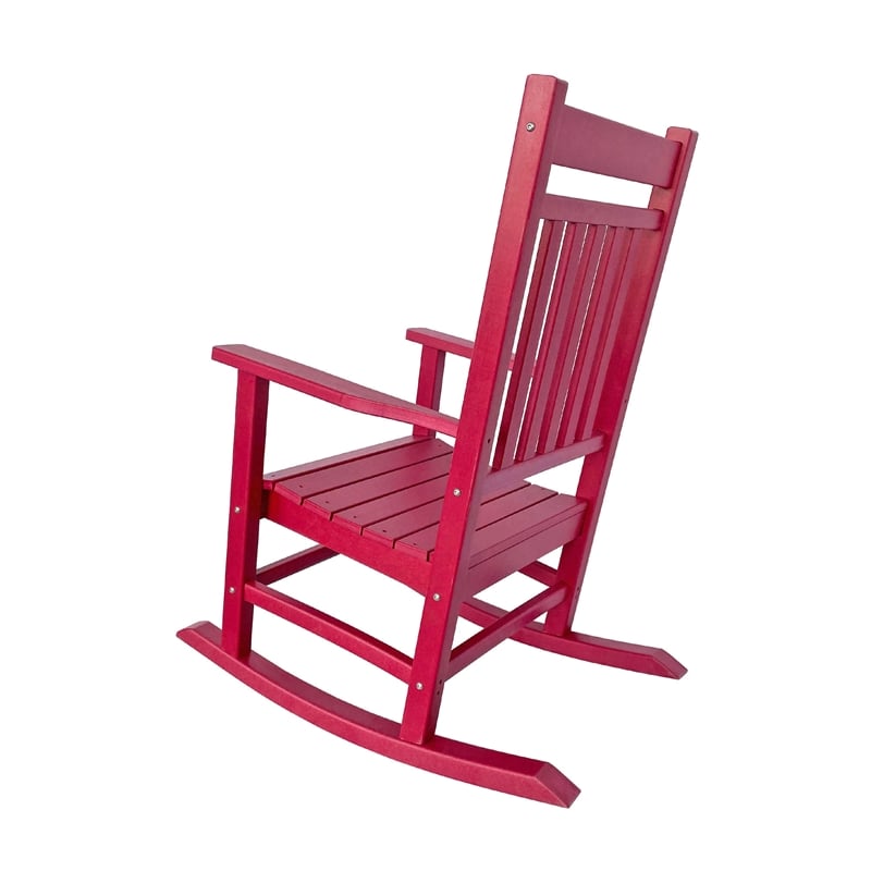 Pemberly Row All-Weather Traditional Resin Patio Porch Rocker in Red
