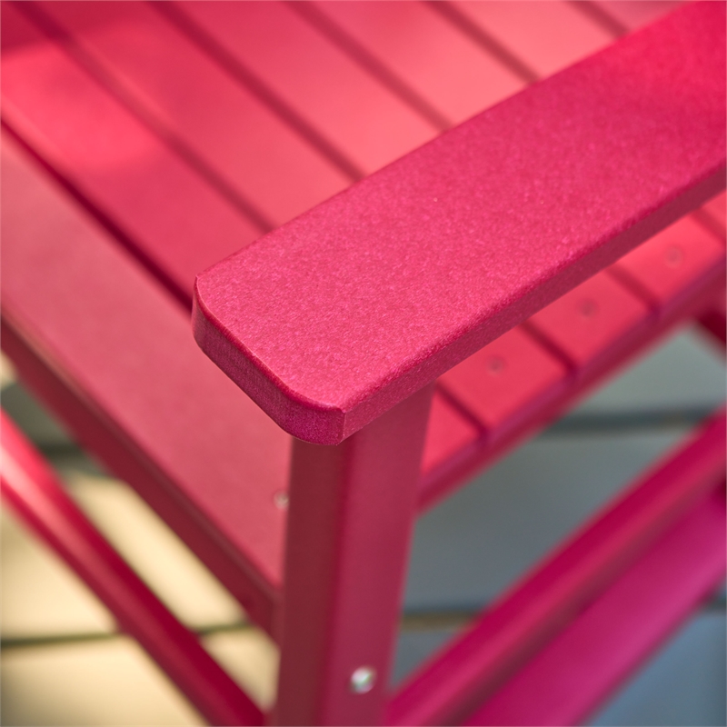 Pemberly Row All-Weather Traditional Resin Patio Porch Rocker in Red