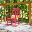 Pemberly Row All-Weather Traditional Resin Patio Porch Rocker in Red