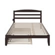 Pemberly Row Queen Solid Wood Platform Bed with Twin XL Trundle in Espresso