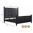 Pemberly Row Modern Carved Solid Wood King Panel Bed in Black