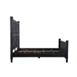Pemberly Row Modern Carved Solid Wood King Panel Bed in Black