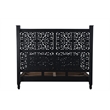 Pemberly Row Modern Carved Solid Wood King Panel Bed in Black
