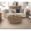 Pemberly Row Transitional Rattan Coffee Table in Natural/Gray