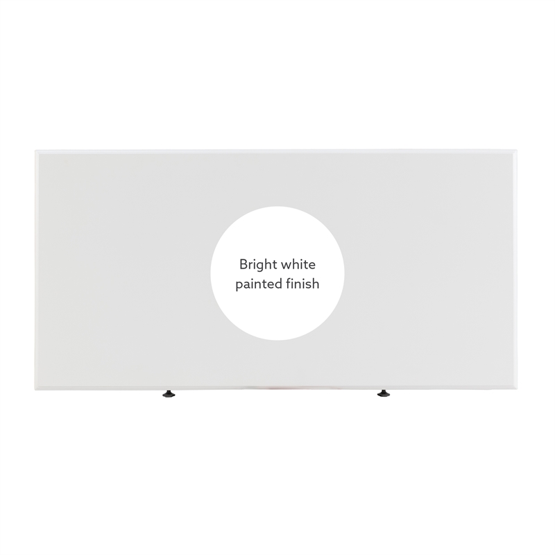 Pemberly Row Wood Coffee Table with 2 Drawers & Bottom Shelf in White