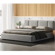 Pemberly Row Upholstered Platform King Bed in Gray Boucle Fabric