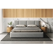 Pemberly Row Upholstered Platform King Bed in Gray Boucle Fabric