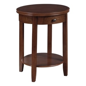 Pemberly Row One-Drawer End Table with Shelf in Espresso Wood