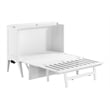 Pemberly Row Full Wood Murphy Bed Desk with Mattress & Built-in Charger in White