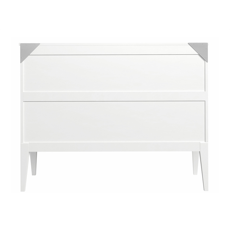 Pemberly Row Full Wood Murphy Bed Desk with Mattress & Built-in Charger in White
