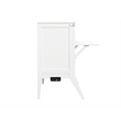 Pemberly Row Full Wood Murphy Bed Desk with Mattress & Built-in Charger in White