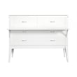 Pemberly Row Full Wood Murphy Bed Desk with Mattress & Built-in Charger in White