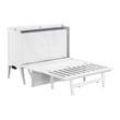 Pemberly Row Full Wood Murphy Bed Desk with Mattress & Built-in Charger in White
