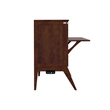 Pemberly Row Full Wood Murphy Bed Desk with Mattress & Built-in Charger - Walnut