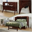 Pemberly Row Full Wood Murphy Bed Desk with Mattress & Built-in Charger - Walnut