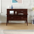 Pemberly Row Full Wood Murphy Bed Desk with Mattress & Built-in Charger - Walnut