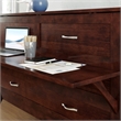 Pemberly Row Full Wood Murphy Bed Desk with Mattress & Built-in Charger - Walnut