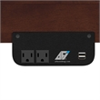 Pemberly Row Full Wood Murphy Bed Desk with Mattress & Built-in Charger - Walnut