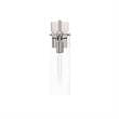 Pemberly Row Modern Glass Wall Sconce in Clear/Polished Nickel