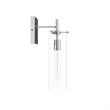 Pemberly Row Modern Glass Wall Sconce in Clear/Polished Nickel